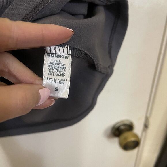 NEW! MONROW long sleeve gray knit bodycon mini dress size SMALL - Picture 4 of 5